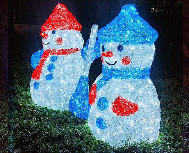 Outdoor Christmas Snowman With LED Lights | YanDecor